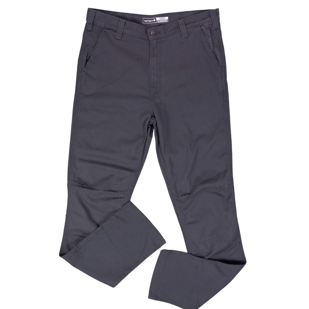 Carhartt Rugged Flex Slim Fit Canvas Double Knee Pants Mens 34x36 Gray BN2821-M